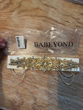 BABEYOND Gold Crystal Bridal Headband